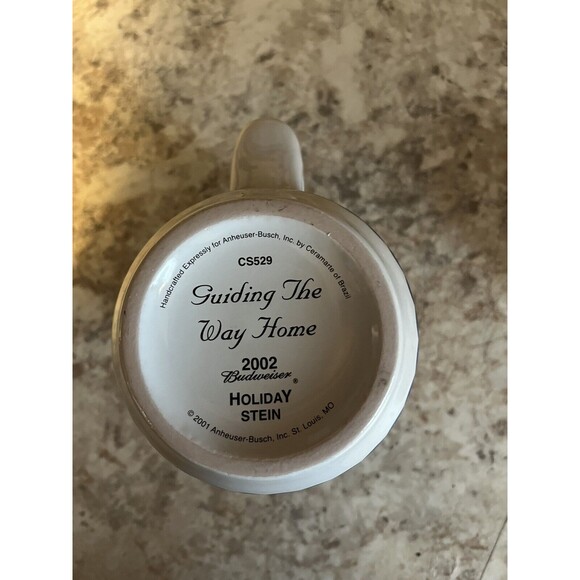 Vintage 2002 Budweiser Holiday Stein Beer‎ Mug "Guiding The Way Home" Christmas - Picture 6 of 9